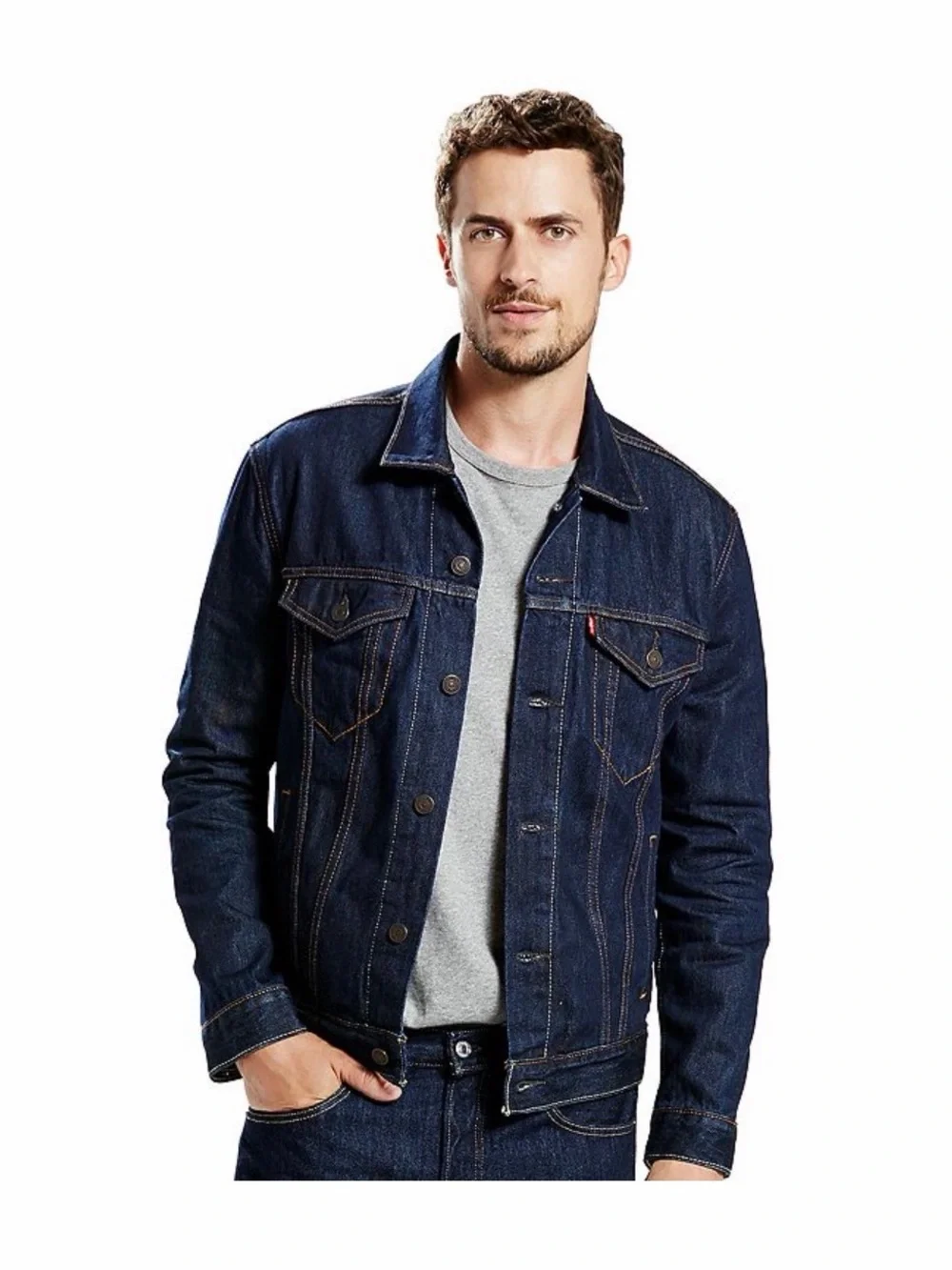 Levi's Indigo Blue Denim Trucker Jacket - Picture 5 of 5
